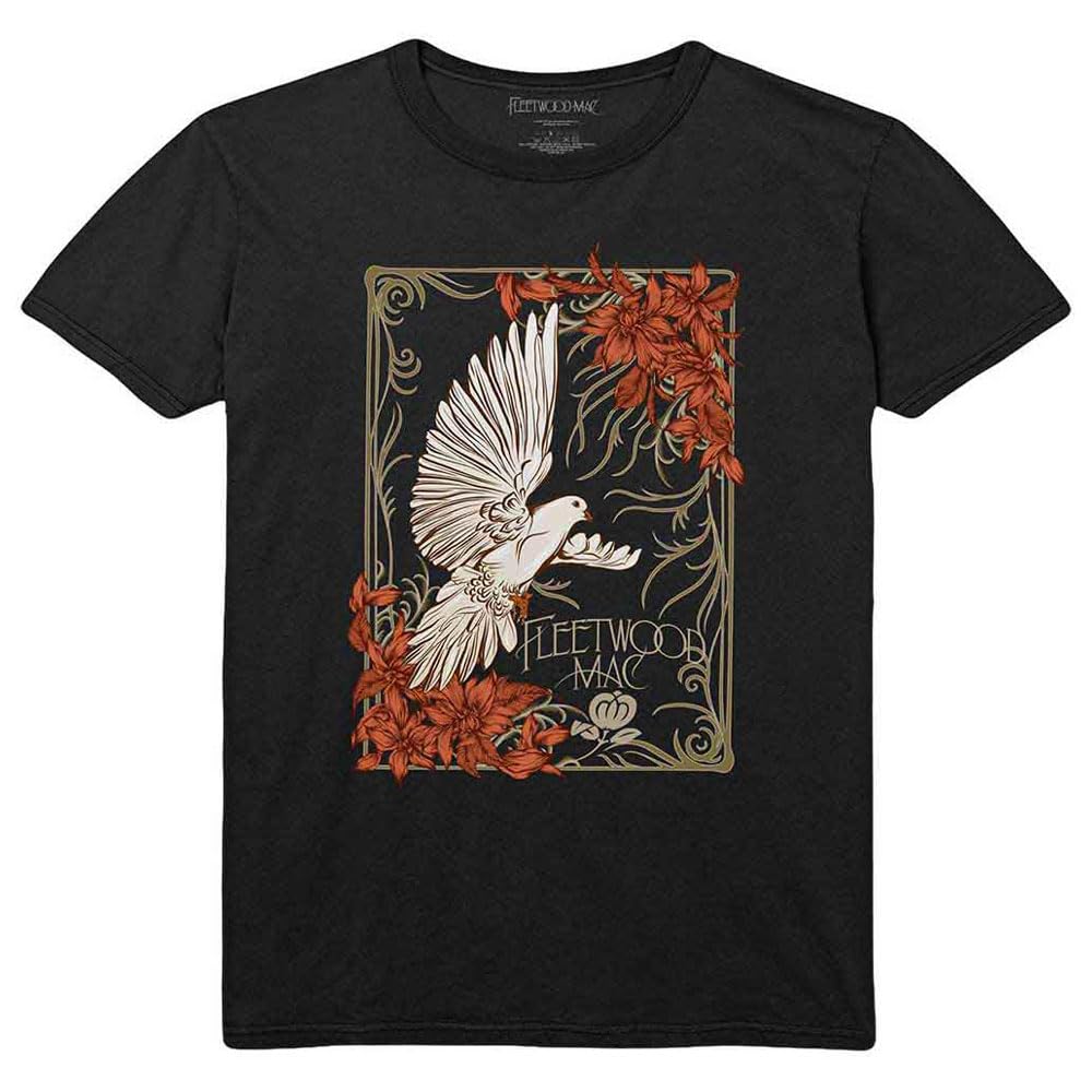 Rock Off Officially Licensed Products Men's Black Fleetwood Mac Dove T Shirt S