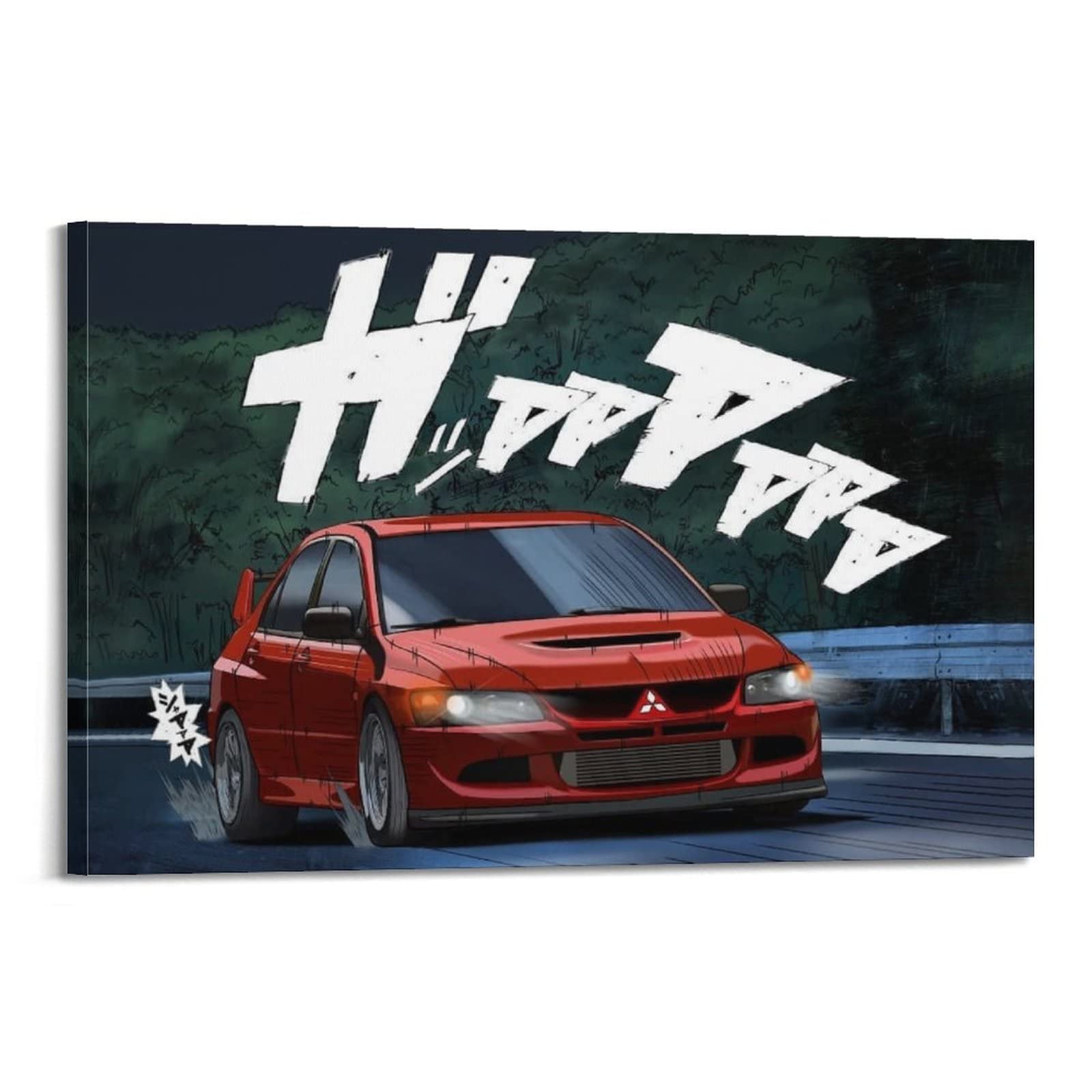 JUNNA JDM Sport Car Poster for Mitsubishi Lancer EVO Racing Car Decorative Painting Canvas Wall And Art Picture Family Bedroom Decor 12x18inch(30x45cm)