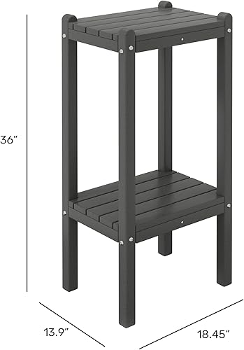 Miniatura 8 de WestinTrends Malibu - Mesa auxiliar cuadrada para exterior para silla Adirondack, madera envejecida