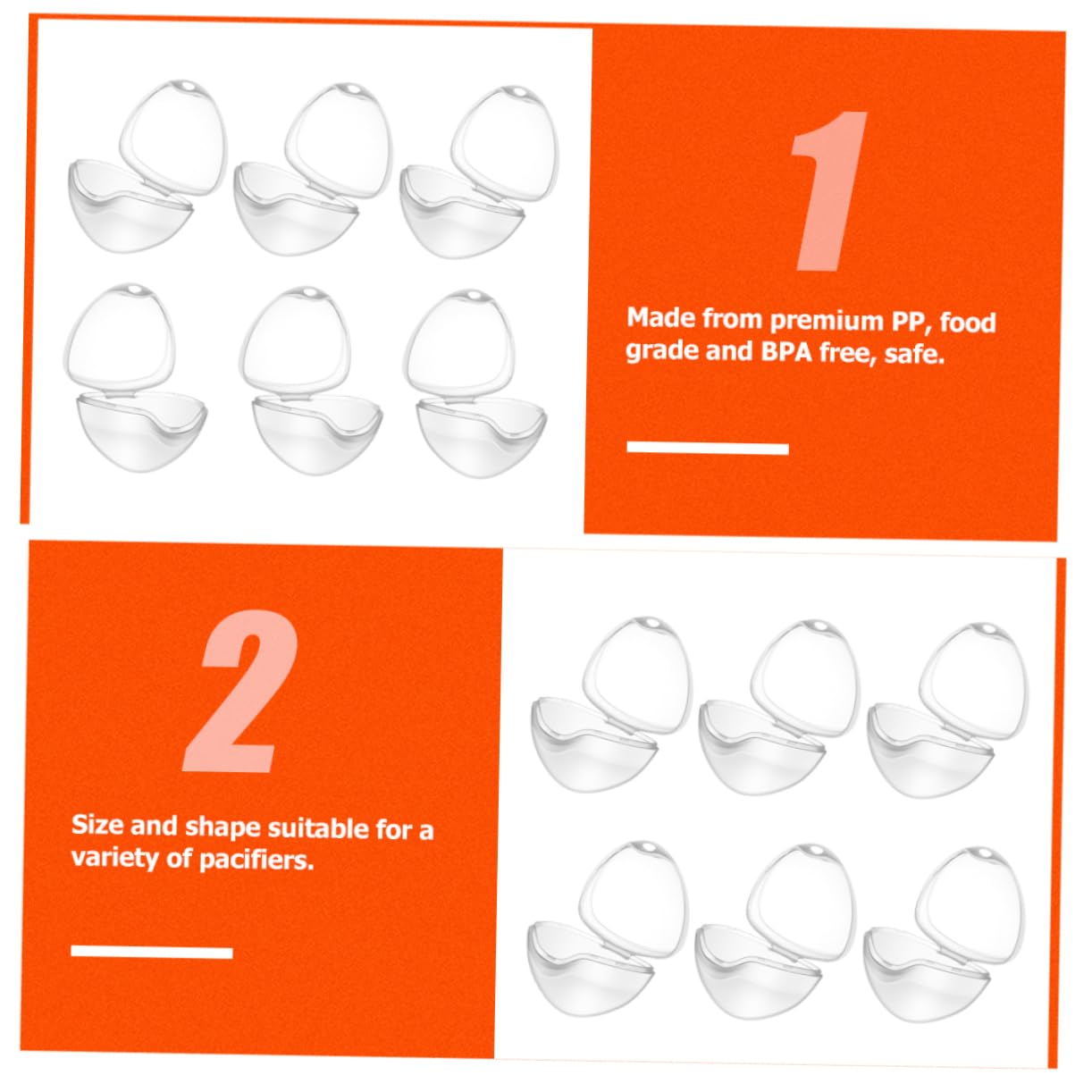 Totority 6pcs Cartoon Pacifier Box Teething Toy Container Case Pacifier Protective Storage