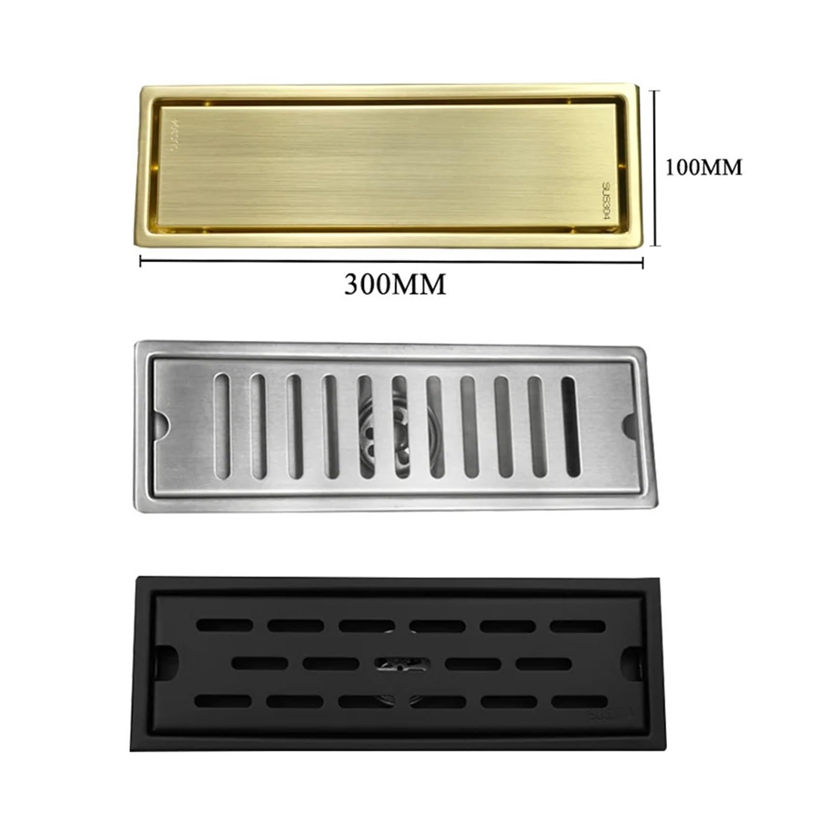Desagüe Lineal para Ducha Desagüe de Suelo Acero Inoxidable Cepillado Oro Rosa Negro Lavadora baño Invisible 30x10CM Tira Oculta Drenaje(Rose Gold A)