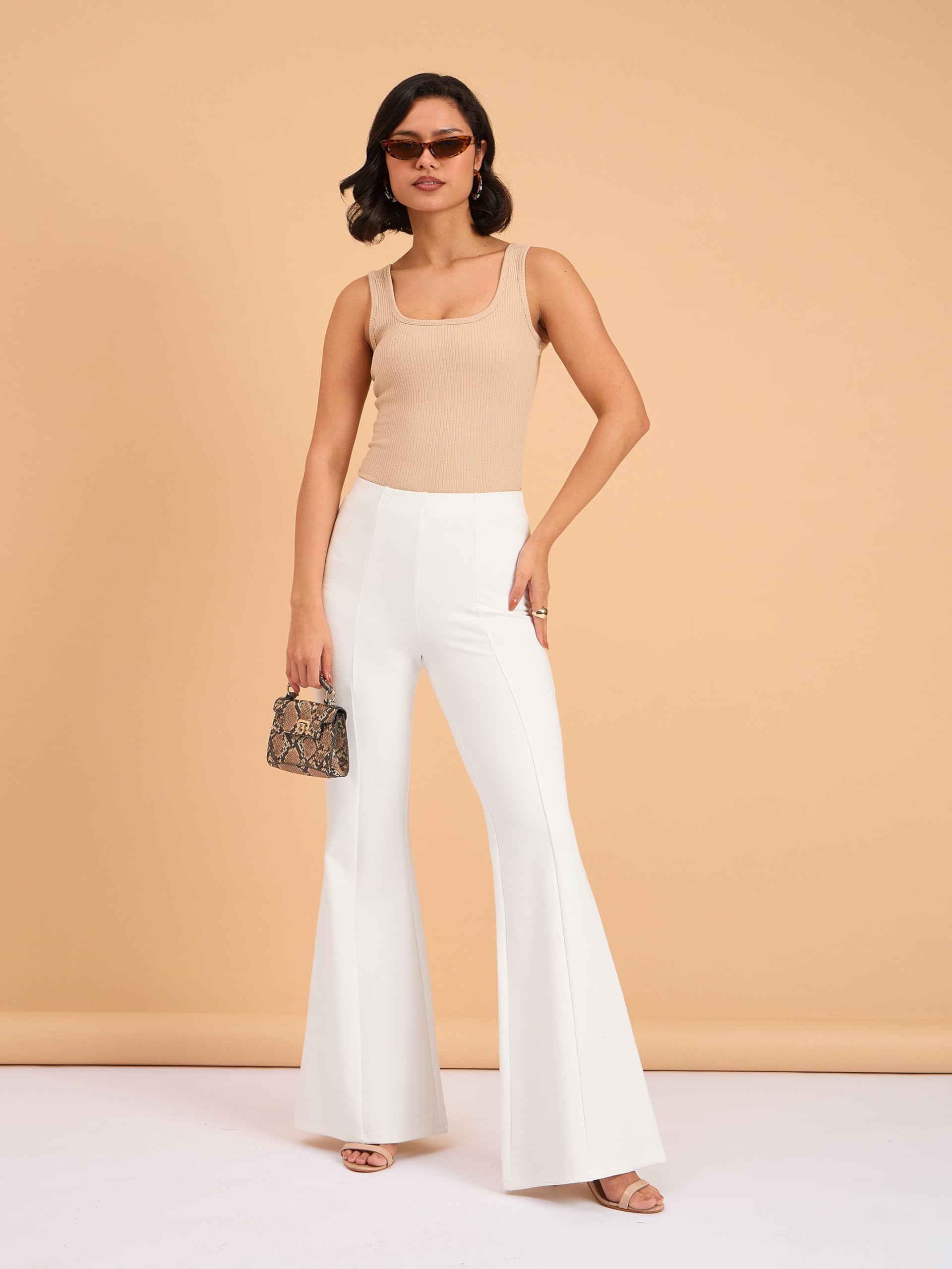 barcino Beige Ribbed Square Neck Tank Top - Image 6 thumbnail