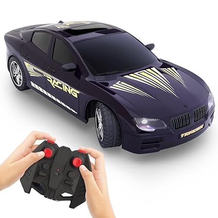 Mirana Tracer C-Type USB Rechargeable Remote Controlled Racing RC Car| High-Speed Remote Control Car Toy | On Click Nitro Boost | Gift for Boys and Girls (Purple)