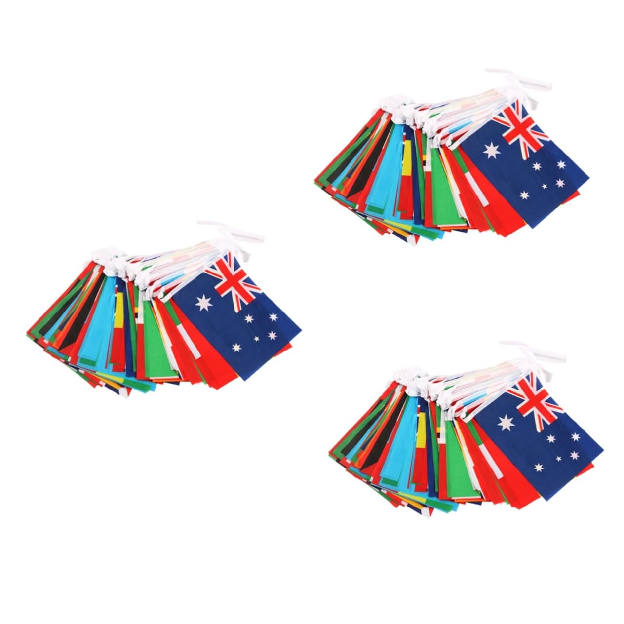 Guirlande de drapeaux de 100 pays lot de 3 pour decoration interieure et exterieure