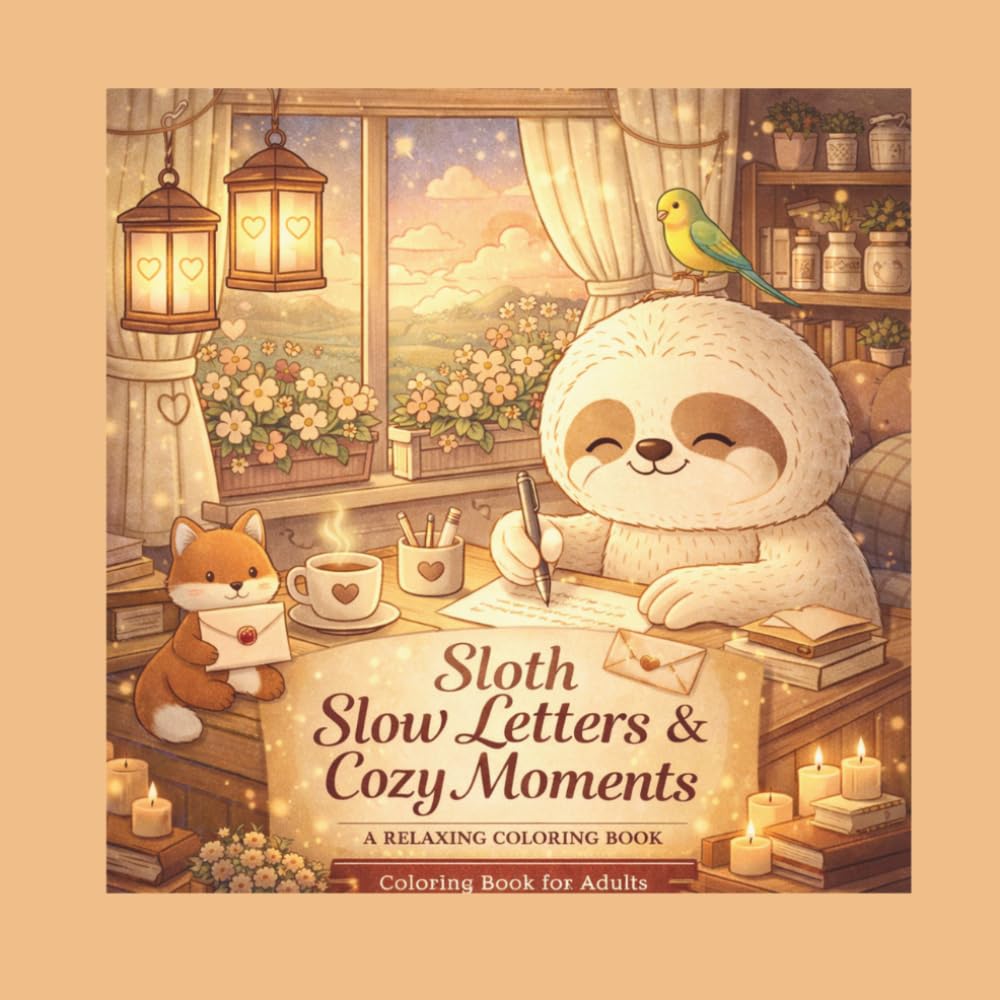 Sloth Slow Letters & Cozy Moments: A Relaxing Coloring Book