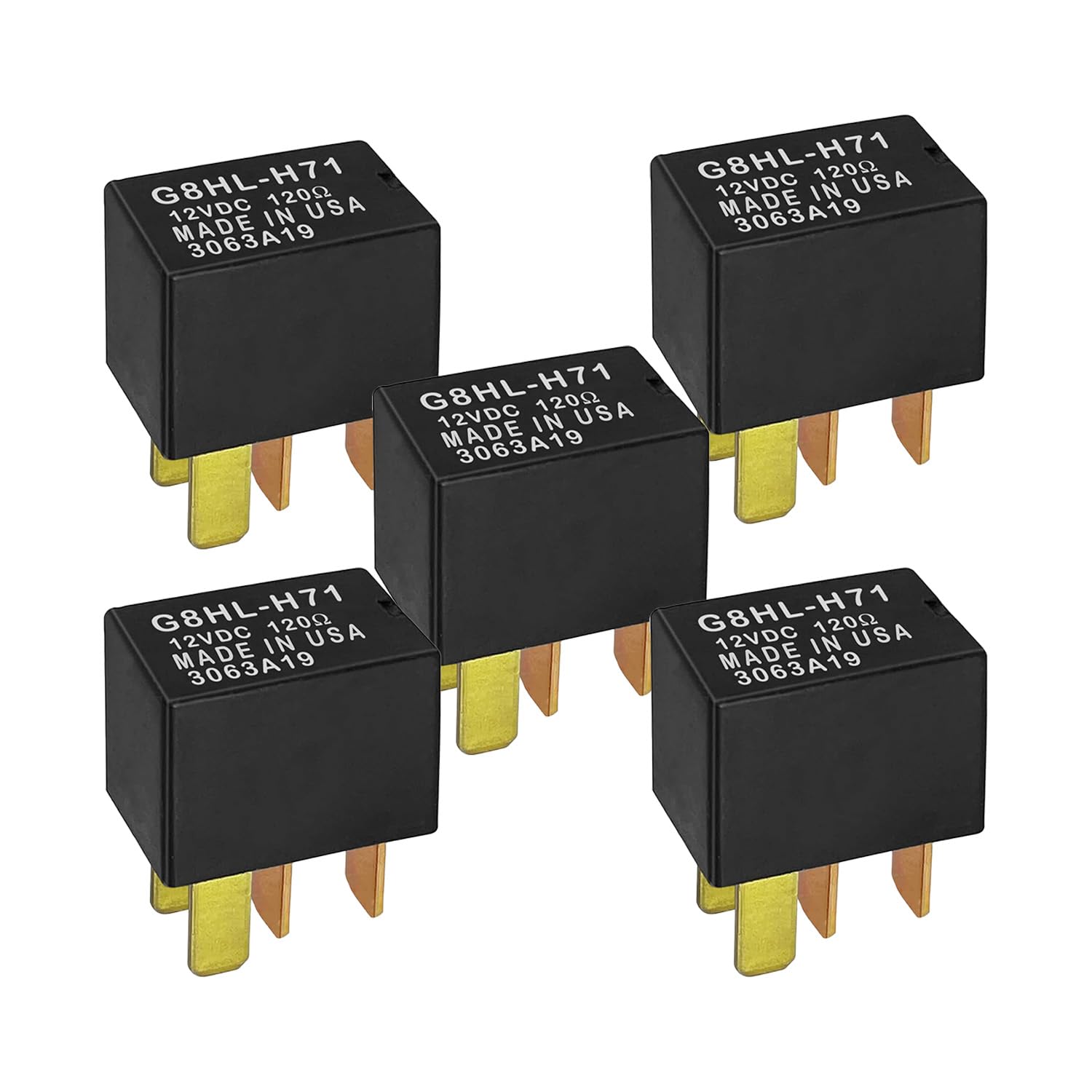G8HL-H71 - Relé de 12 V CC (5 unidades) - Compatible con Honda Accord (2003-2014), Civic (2006-2014), CR-V (2007-2014), Acura MDX (2007-2014), etc. - Para clima, luz, claxon, ventilador