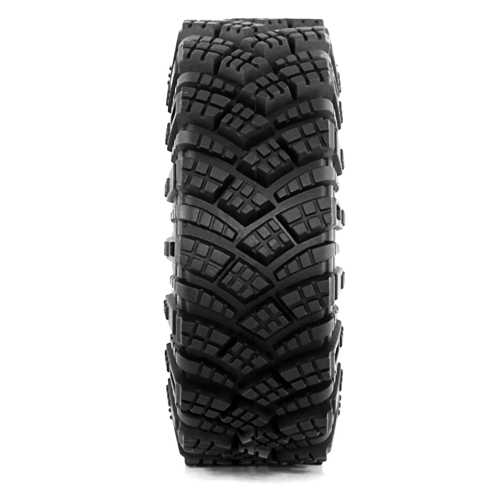 RC Car Pneumatico Ruota Compatibile con Traxxas per TRX4 D90 D110 per Axial per SCX10 per MST 1/10 RC Crawler Car 98mm 1.9 "Beadlock Wheel Rim Set di Pneumatici in Gomma(Black)