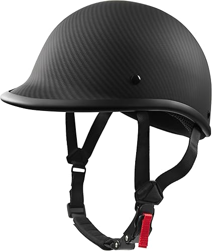 Miniatura 2 de Medio casco para motocicleta, aprobado por DOT, vintage, cara abierta, unisex, para adultos, para motocicleta, scooter, ciclomotor, Street Cruiser