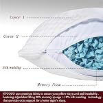 NTCOCO Shredded Memory Foam Bed Pillows for Sleeping Queen Size Set of 2,with Washable Removable Hypoallergenic Sleep Pillow for Back and Side Sleeper