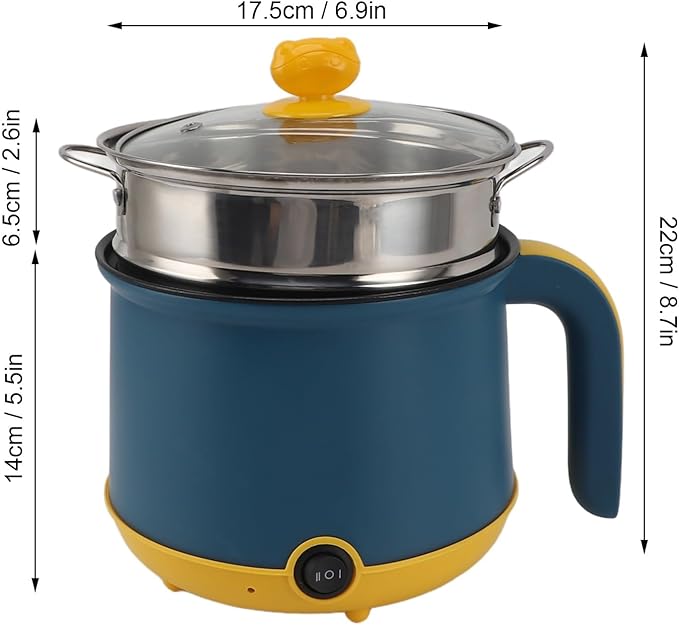 Olla Eléctrica Mini 1.8L 600W Acero Inoxidable Antiadherente miniatura 3