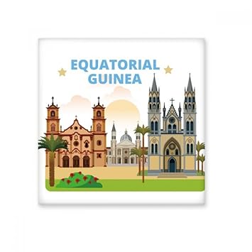 DIYthinker Hand-Painted City Castle Equatorial Guinea Culture Ele Ts Ceramic Bisque Tiles for Decorating Bathroom Decor Kitchen Ceramic Tiles Wall Tiles Small Multi