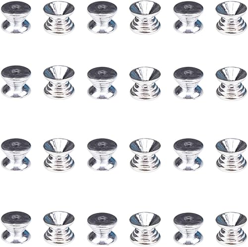 24 piezas hechas a mano de joyero DIY DIY Base de manija, mini puerta de gabinete de un solo agujero, aleación de metal, accesorios creativos de