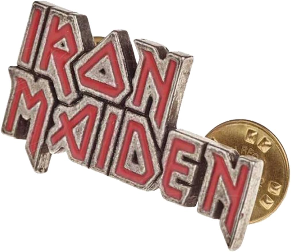 Iron Maiden Lapel Badge Enamelled Classic Band Logo Official Alchemy Silver Size One Size