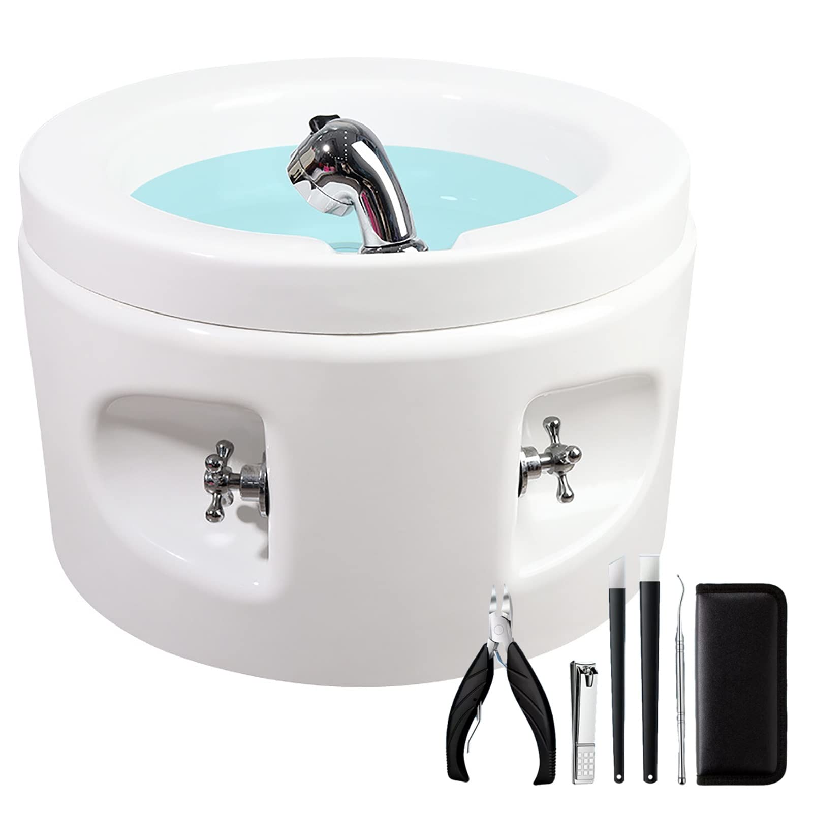 Fussbad Fussbadewanne Fussbadewanne Mit Massage Für Fußstress Entlastung Für Pediküre Einweichen Füße Wellness Entgiftung Entspannung, Gegen Hornhaut, Fußpilz Und Mehr (Size : Bath+Pedicure)