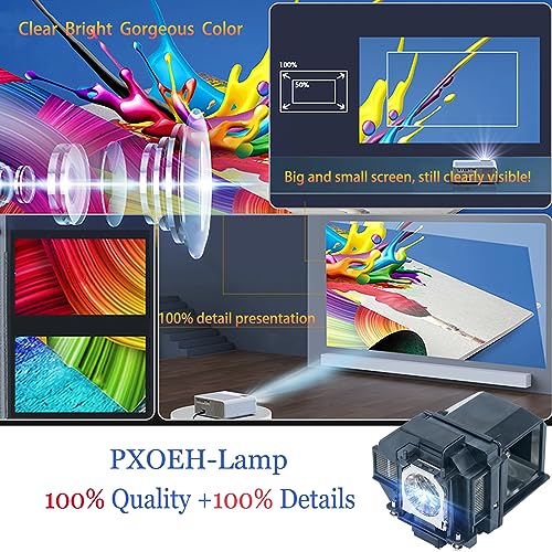 Image of ELP-LP96 V13H010L96 for Epson Powerlite Home Cinema 2100 2150 1060 660 107 760hd X39 W39 S39 109W VS250 VS350 VS355 EX3260 EX9210 EX9220 EX5260 /7260 970 980w 990 Replacement Projector Lamp Bulb