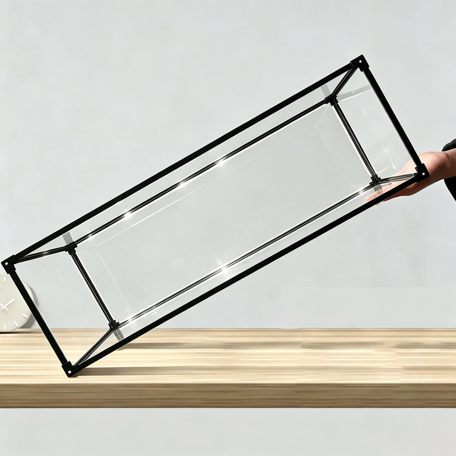 Vitrina de Acrílico Vitrina Acrílica para Colocar en Posición Vertical y Horizontal, Estuche Organizador Zapatos Prueba Polvo Puerta Magnética, Contenedor Guardar Figuras(30x20xH15cm/12x8x6in)