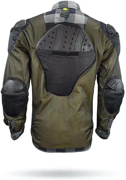 Armored Motorcycle Shirt for Men Motorcycle Flannel / Twill Fabric Jacket Reinforced with Aramid Fiber, Armor Riding Shirt - Image 8