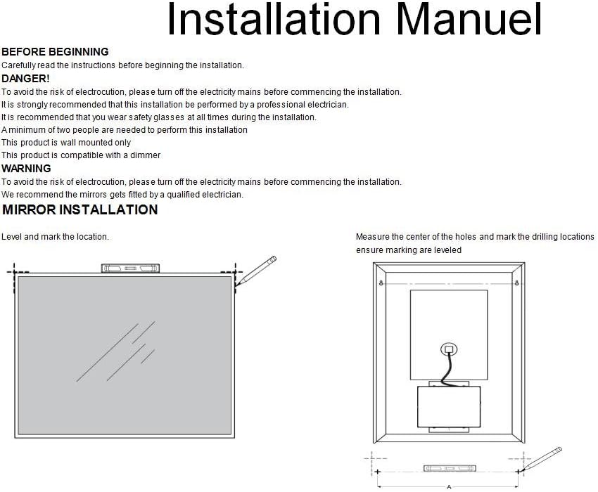 80% Off Discount DIYHD W24 X H32 Wall Mount Led Lighted Bathroom Mirror Vanity Defogger 2 Vertical Lights Rectangular Touch Light Mirror