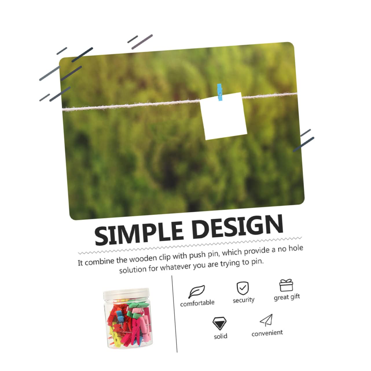 jojofuny 4 Sätze Holzclip Thumbtack Deko Stecknadeln Für Pinnwand Bastelbüroklammern Reißnägel Stecknadeln Für Kunstwerke Reißnägel Fürs Büro Rostfreier Stahl 50 Stück * 4