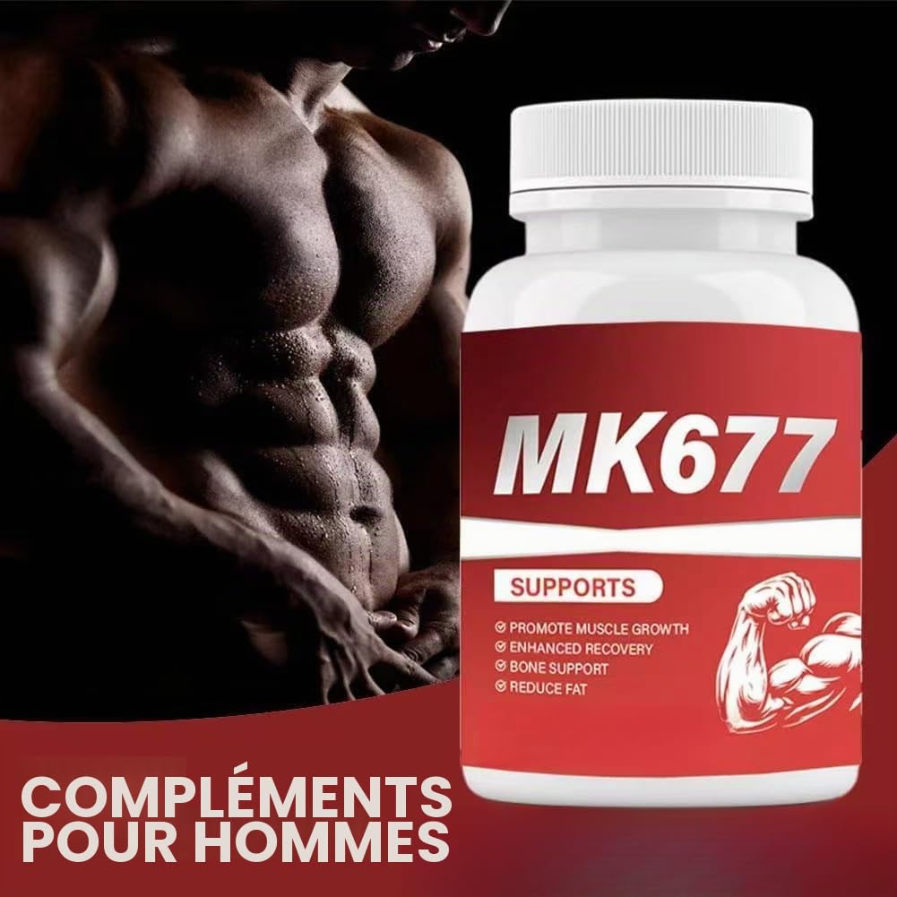 (2 pièces) MK-677 pour la croissance musculaire, une récupération améliorée, un soutien osseux et une réduction des graisses, une perte de graisse et une mise en forme du corps – Sans OGM, sans gluten