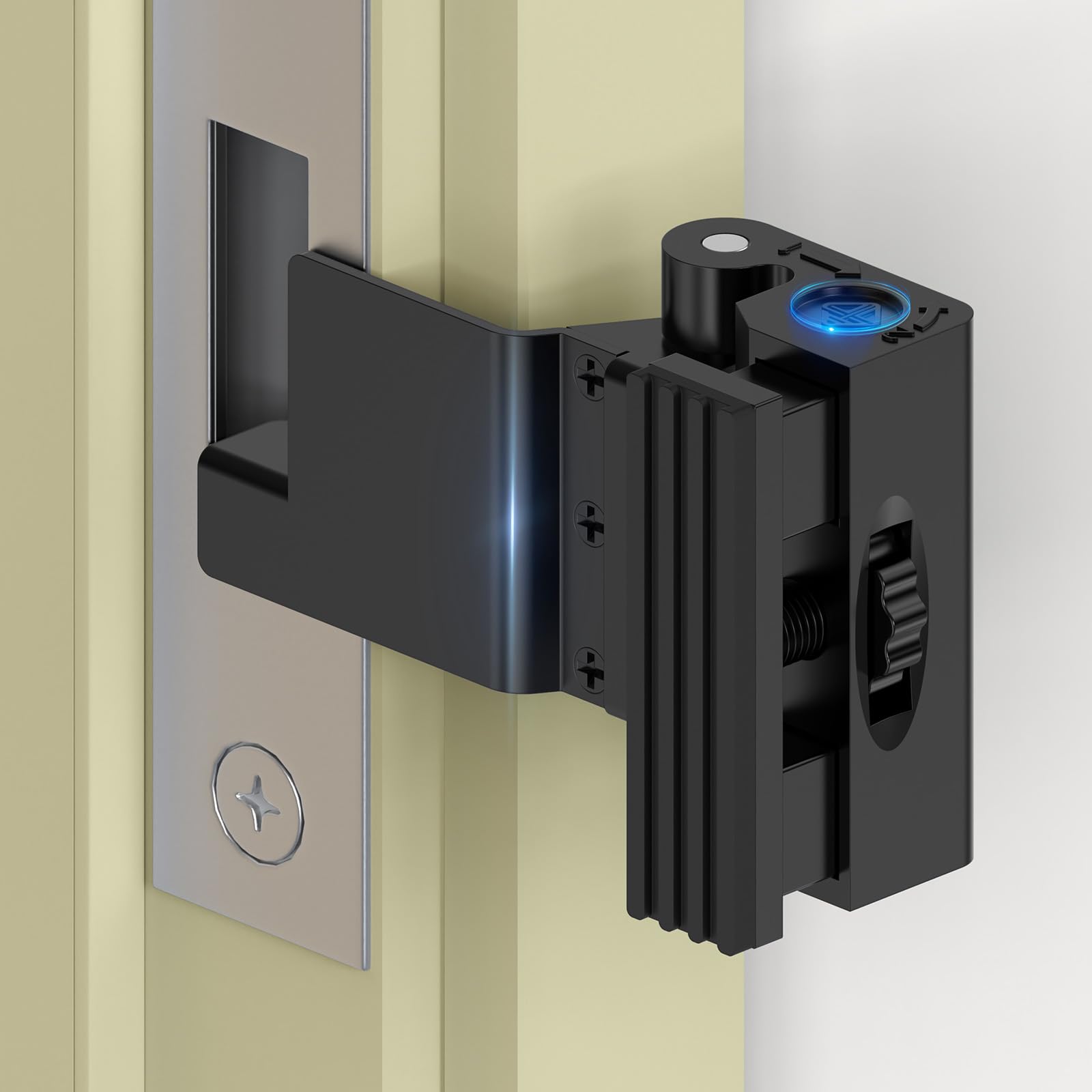 SecureLatch Portable Door Lock for Travel, Hotel Door Lock Travel Safety – No Drilling, Reinforcement Locks for Flat, Home Apartment, Dormitories, Bedroom (Black-1PC)