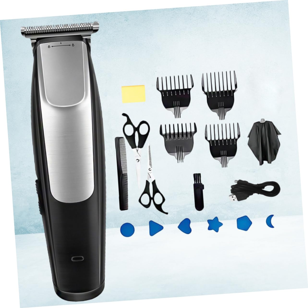 LALAFINA Tagliacapelli Elettrico Ricaricabile USB Pettini Intercambiabili, Macchinetta per Chioma Professionale in Plastica, per Uso Domestico e Parrucchiere
