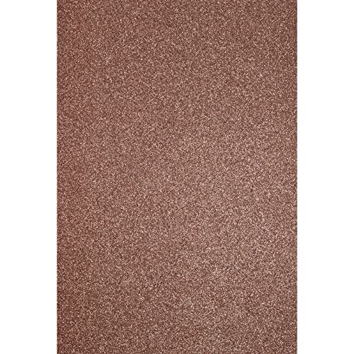 Florence Glitzerpapier zum Basteln - Braun - Papierbasteln 5 Stück - A4 Bastelpapier mit Glitzer für Scrapbooking, Stanzen und Kartengestaltung - 250 gsm