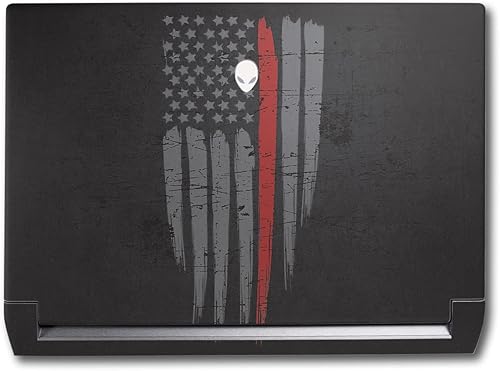 MightySkins Skin - Kit de envoltura completa compatible con Alienware M17 R5 (2022), línea roja fina, protectora, duradera y única, fácil de aplicar