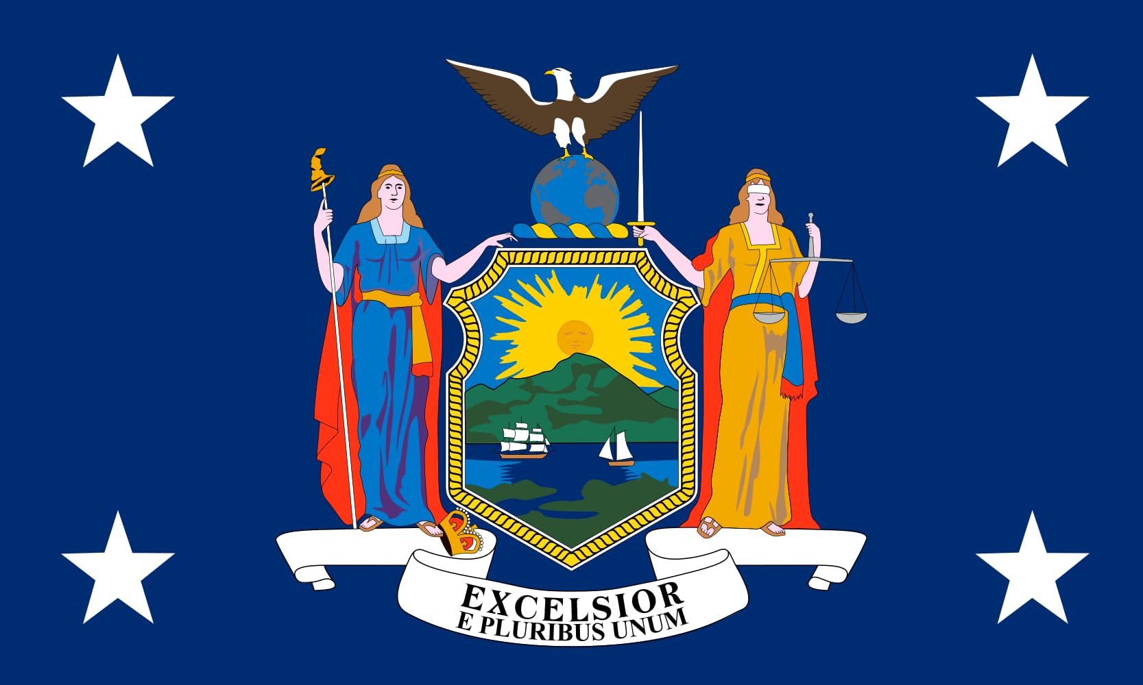 Drapeau Governor of New York grand format pour salon et bureau