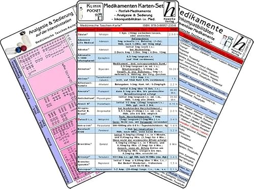 Medikamenten Karten-Set - Notfallmedikamente, Analgesie &amp; Sedierung, Inkompatibilitäten intravenöser Medikamente