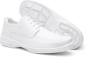 Sapato Masculino Branco Profissional com Cadarço, Palmilha Macia e Solado Leve Confortável