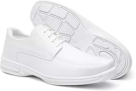 Sapato Masculino Branco Profissional com Cadarço, Palmilha Macia e Solado Leve Confortável