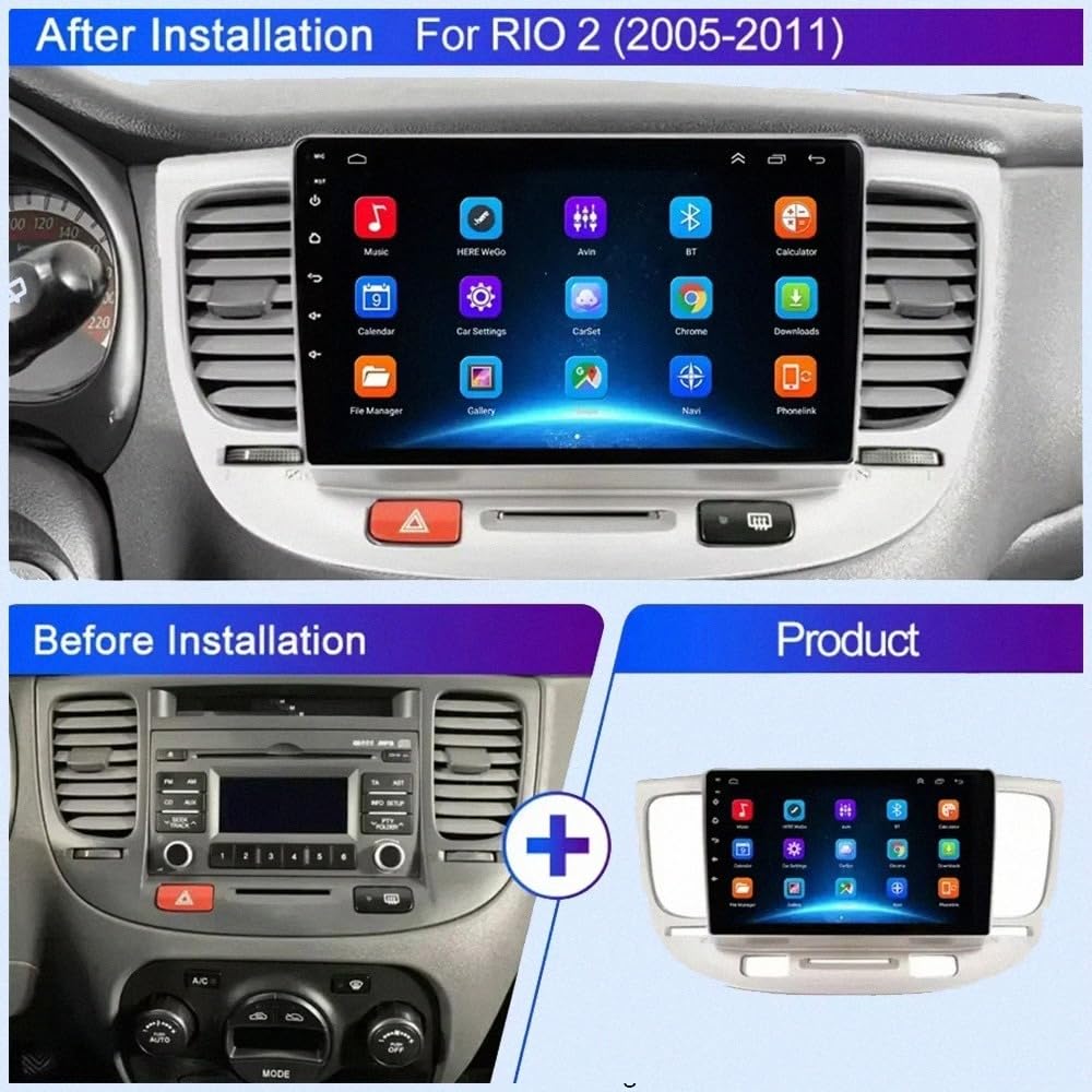 Radio Samochodowe dla Honda Jazz 2002-2007 Przenośne Radio Samochodowe Z Ekranem Dotykowym Hd, Funkcją Mirror Link I Carplay;, 8 Rdzeń 6G+128G
