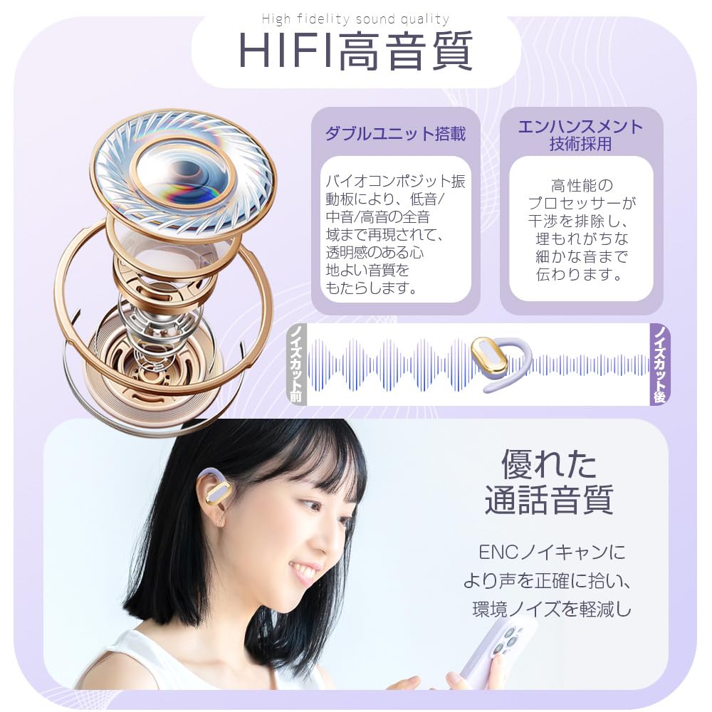Amazon.co.jp: Bluetooth イヤホン ワイヤレスイヤホン 2025春発売 耳