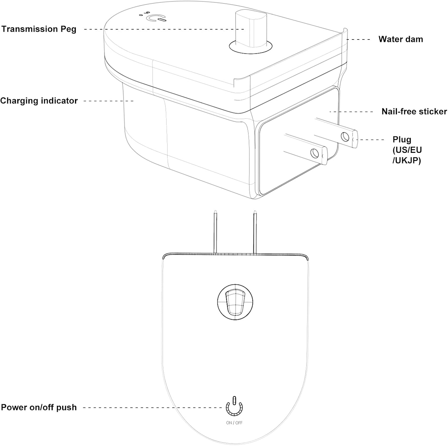 Wireless Electric Toothbrush Wall Charger Compatible with Oral-B and Braun Models Electric Toothbrush (Excluding iO 7/8/9/10 and Pulsonic Series) (Black)