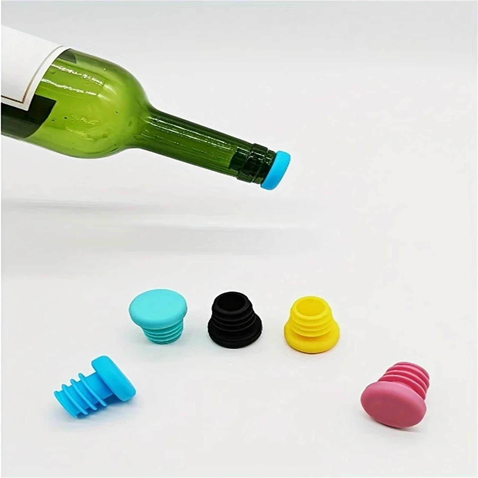 Bouchons à vin 40 pièces en caoutchouc bouteille de joint bouchon huile nouvelle forme filetée Silicone plusieurs couleurs for garder le Champagne frais