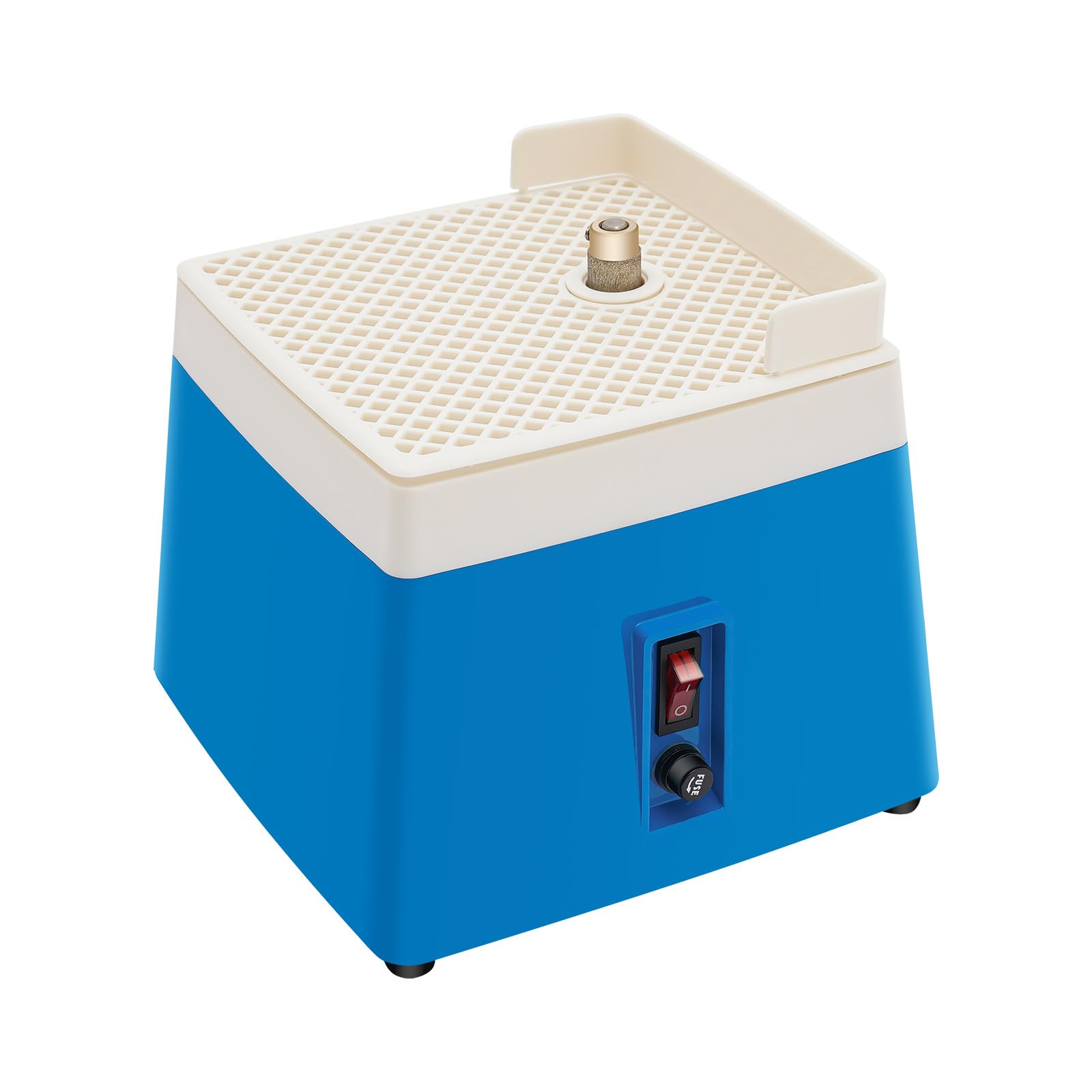 Amoladora eléctrica de vidrio de 65 W, 4200 rpm, con refrigeración por agua e interruptor de seguridad, dispositivo de mesa para lijar vidrio/cerámica/jade/piedra, enchufe UE 220 V, azul