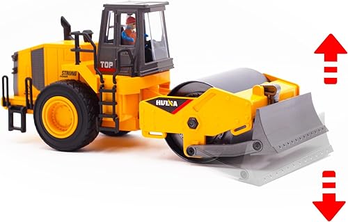 Miniatura 8 de Gemini&Genius Juguetes de vehículos de construcción a escala 135, graduador fundido a presión de ingeniería, cepilladora de carretera, modelos de