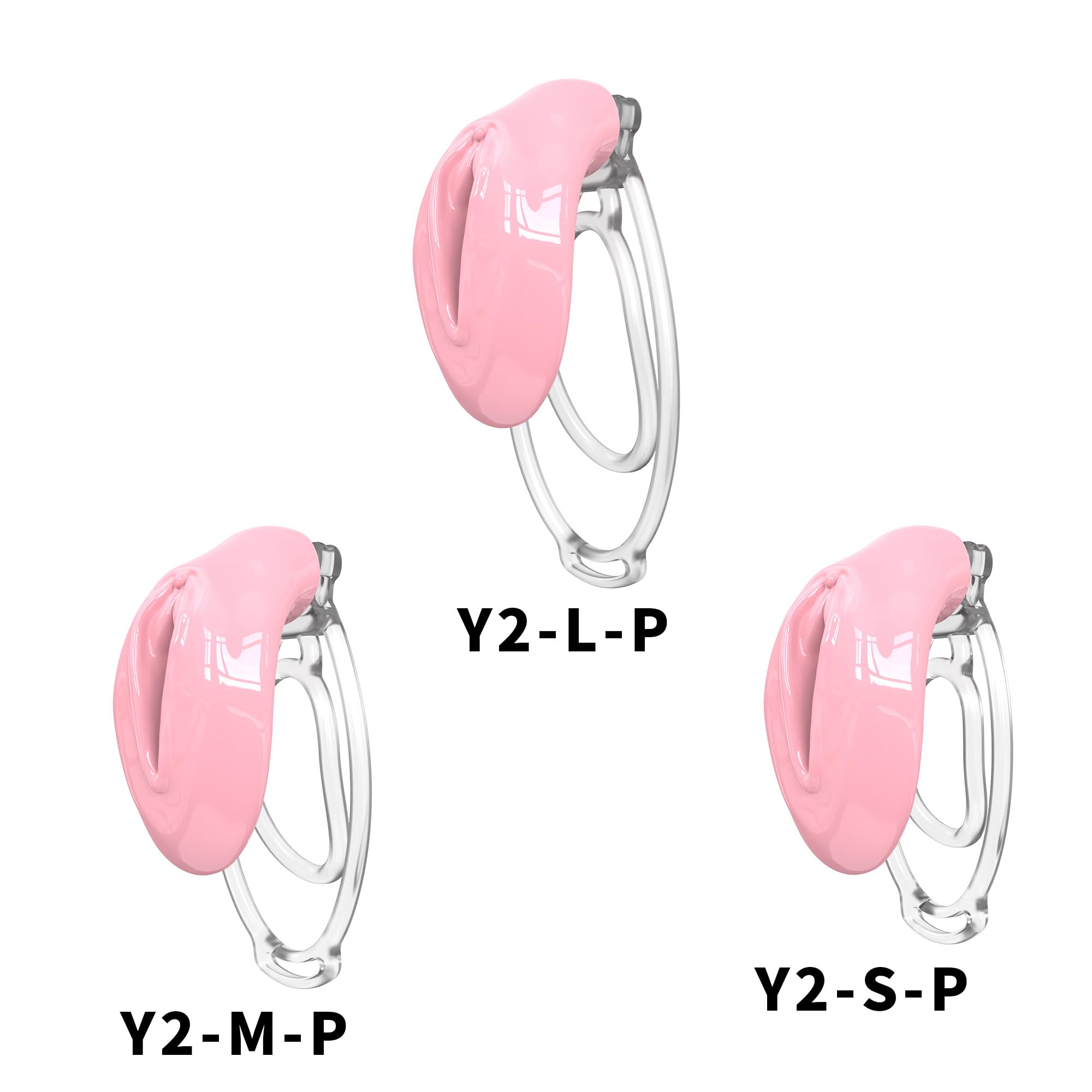 Male Silicone Chastity Cage Clip Sissy Small Chastity Devices BDSM Sex Flat Cock Cage for Sexual Adult (Pink)