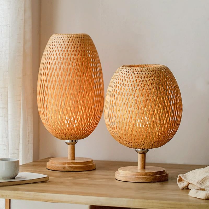Lampa Stołowa Lampa biurkowa z bambusa, sypialnia, herbaciarnia, gabinet hotelowy, stolik nocny, nowy styl chiński Romantyczna lampka na biurko