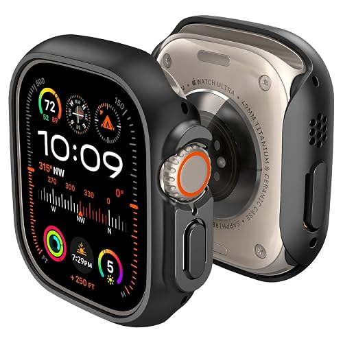 Spigen Protective Case for Apple Watch Ultra 3/2/1 49mm, Ultra Slim, Lightweight(Thin Fit) - Black