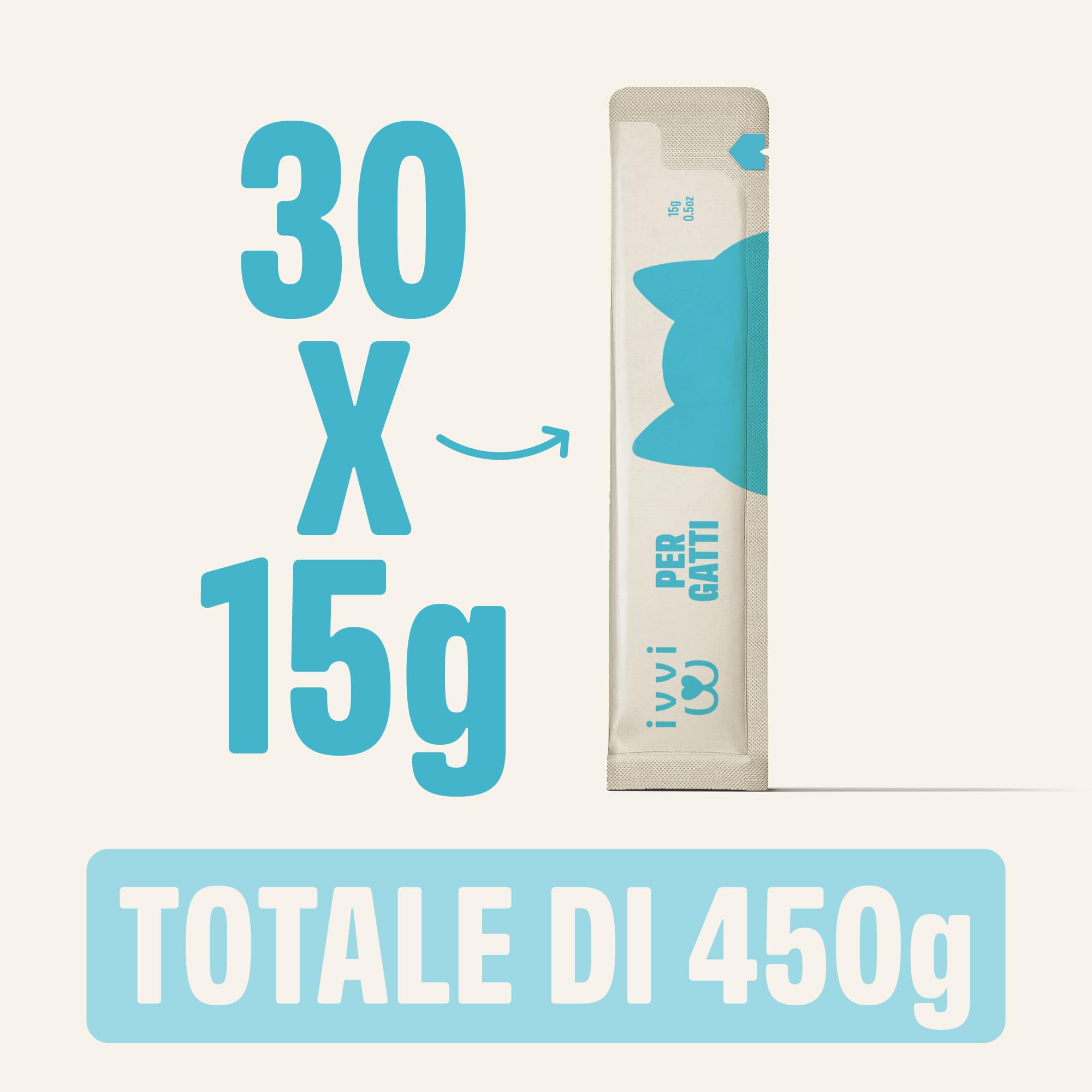ivvi Essenza Multivitaminica per Gatti – snack cremoso con vero tonno – con vitamine del gruppo B, vitamine A, D3 ed E, biotina, L-lisina, magnesio e cozza verde – 30 x 15 g
