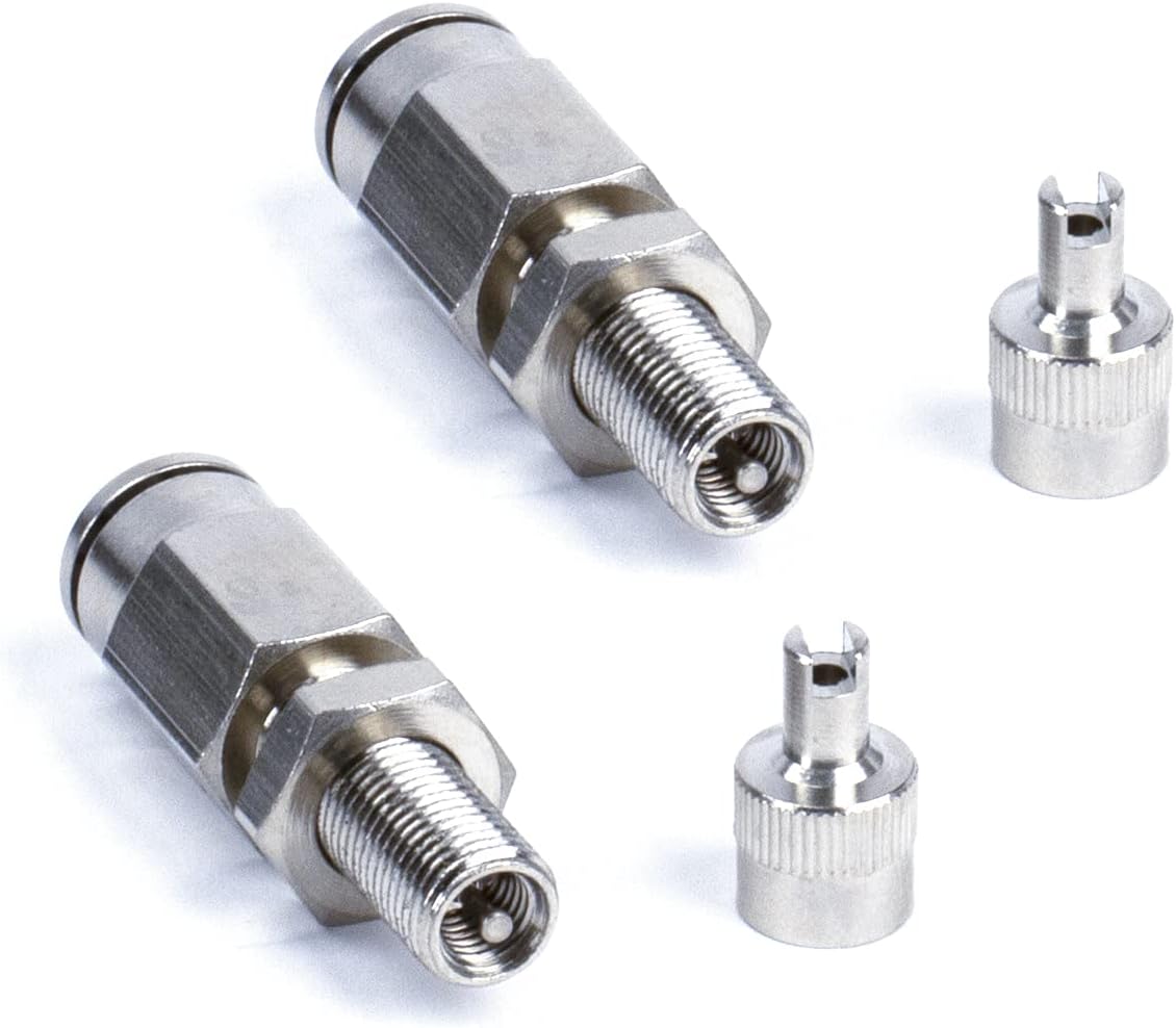 Dot Inflation Valve (for 1/4" Air Line) PTC Style, Nickel Plated (2 Pcs) Dot Approved