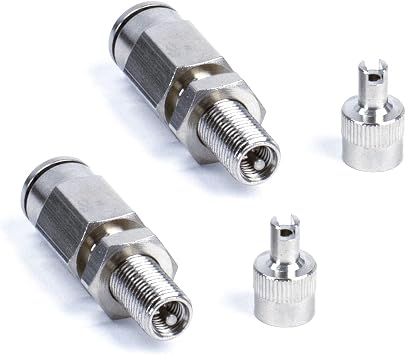 Dot Inflation Valve (for 1/4 Air Line) PTC Style, Nickel Plated (2 Pcs) Dot Approved
