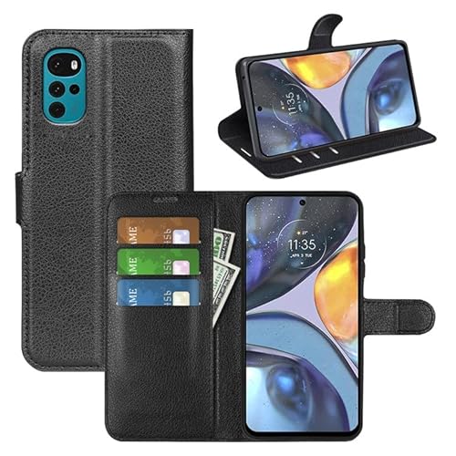 Capa Capinha Carteira Para Motorola Moto G22 Case Porta Cartões Em Couro Flip Wallet 360 Anti Impact