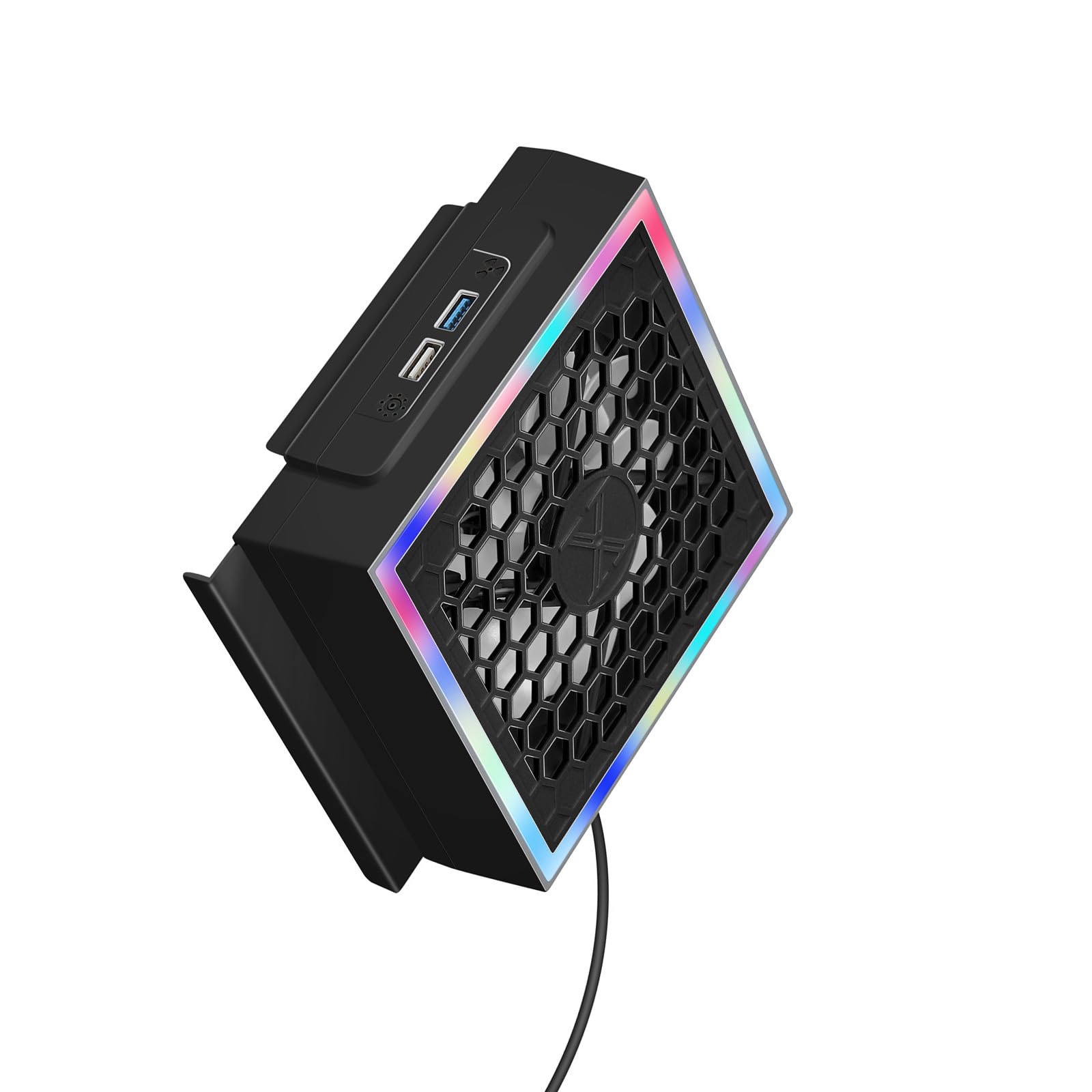 Ventola di raffreddamento per console di raffreddamento in serie con 2 porte USB e ventola di raffreddamento a basso rumore regolabile a 3 velocità