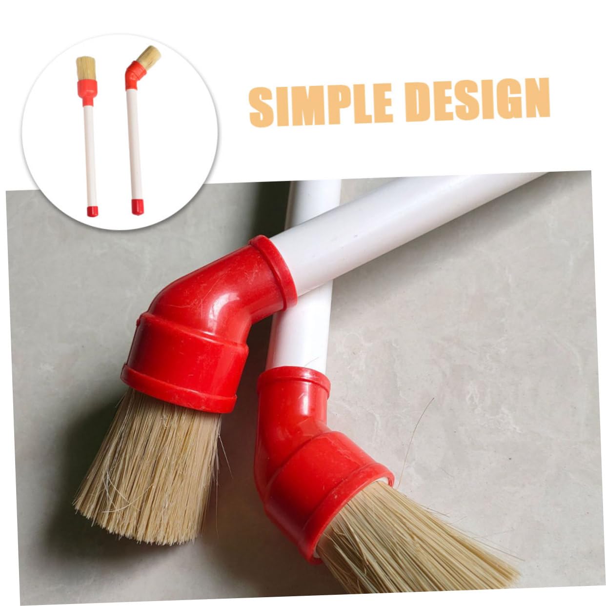 PRETYZOOM 4 Set Pennello per per Pneumatici Spazzola per Ruote Dettaglio Auto Spazzola per Grasso per Pneumatici Spazzola per Strofinare Pennello per Dettagli Plastica 2 Pezzi*4