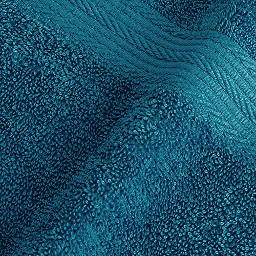 Image of Amazon Brand - Solimo 100% Cotton 3 Piece Towel Set, 500 GSM (Turquoise Blue)