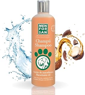 MENFORSAN Macadamiaöl-Shampoo für Hunde, pflegt und glänzt das Fell, entwirrende Wirkung, Anti-Frizz und regenerierende Eigenschaften, Zitrus, 300 ml product image