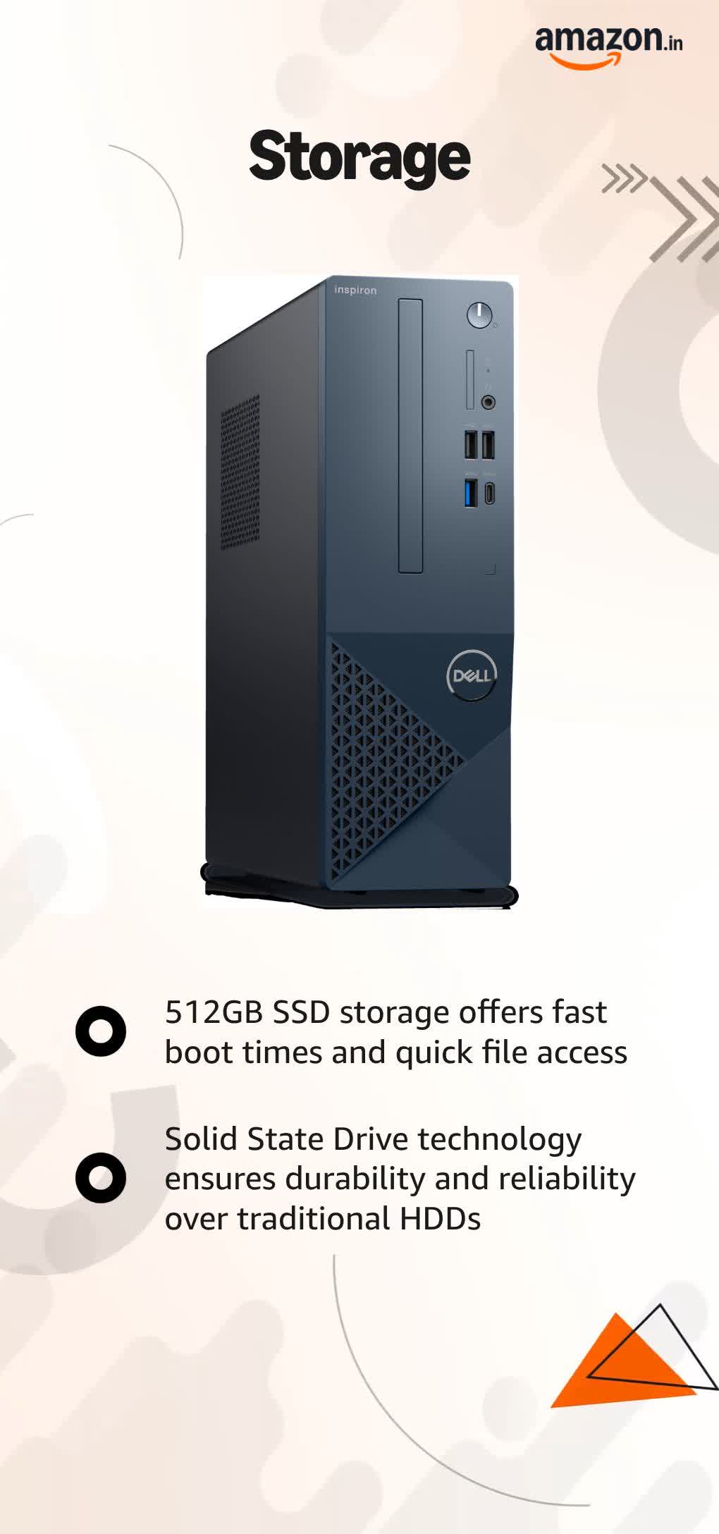 Dell Inspiron 3030S Desktop, Windows 11 Home, Intel Core i3-14100